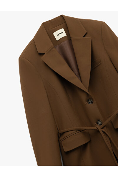 Koton Μακρυμάνικο μπουφάν με διπλό στήθος με λεπτομέρεια με κορδόνια