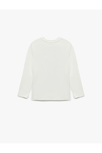 Koton Βαμβακερό μακρυμάνικο μπλουζάκι με στάμπα Unicorn