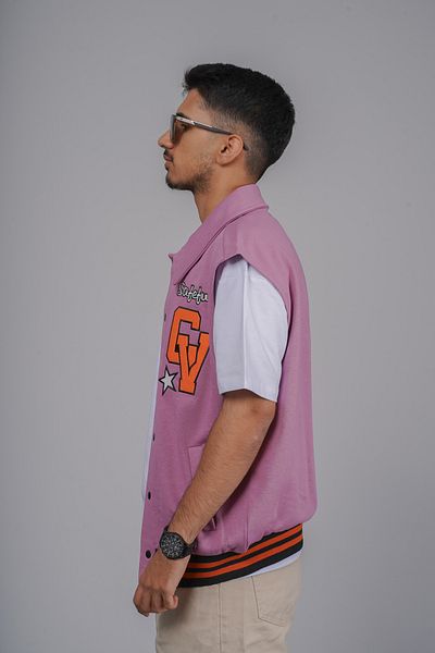Butik Shirt Collar Snap Closure Oversize Vest