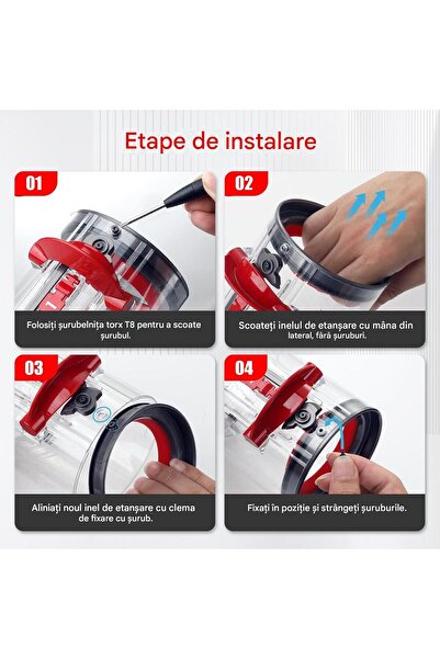 PAA-home Inel inchidere recipient praf, compatibil cu aspiratoarele Dyson V12 Detect Slim si V10 Digital Slim