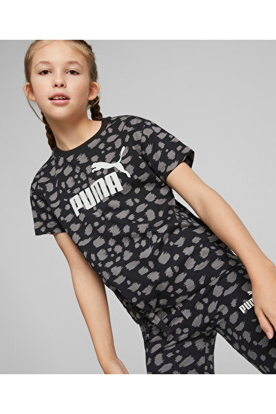 Puma تي شيرت مطبوع بالكامل - أسود