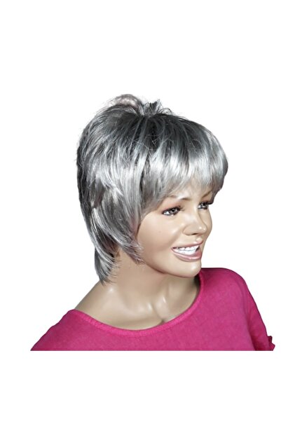 L-line fashion Peruca dama, fibra sintetica, cu aspect , gri patinat