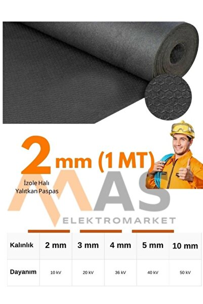MASELEKTROMARKET İzole Halı Yalıtkan Paspas 2mm 1×1 (1MT) İZOLE PASPAS ELEKTR...