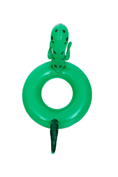 Fab N Funky Kids Dinosaur Tube Swim Ring, Elegant Pool Float, Sturdy Design, Summer Favourite - Green