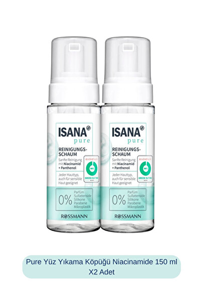 ISANA Pure Yüz Yıkama Köpüğü Niacinamide 150 ml X2 Adet