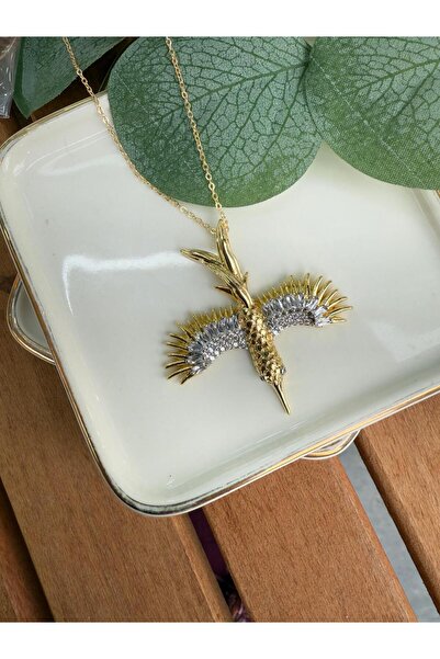 My Joyas Design 14K Altın Kaplama Zümrüdüanka Kolye 47cm