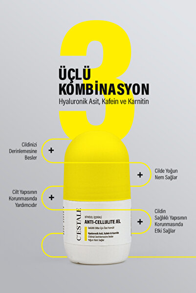 C'ESTALE C’ESTALE Selülit Karşıtı Bitkisel Roll-On Masaj Jeli – Kafein & Karnitin – Sıkılaştırıcı Etki
