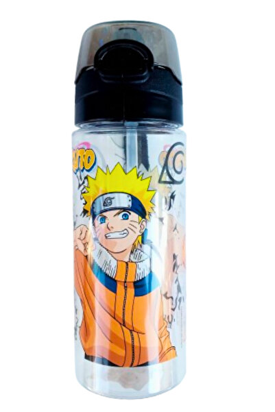 Glanart 500 ml naruto lu suluk matara kalın pipetli siyah 1 adet