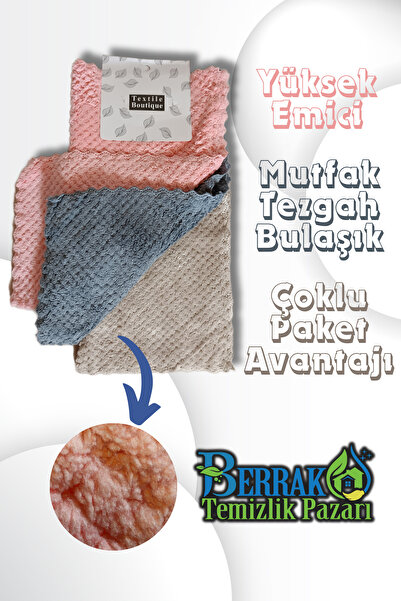 Berrak Temizlik Pazarı (3 ADET) Mikrofiber Mutfak Bezi