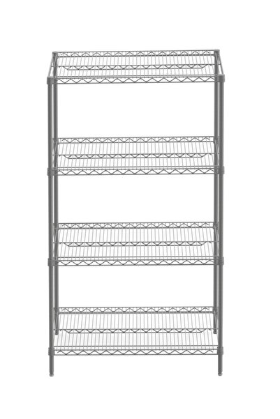 düzenliyo 4 Katlı Boyalı Paslanmaz Krom Tel Raf - 46x137x183 cm