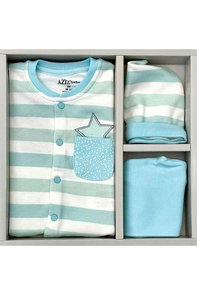 Aziz Bebe 5344 Baby Boy Green 5-Piece Hospital Release
