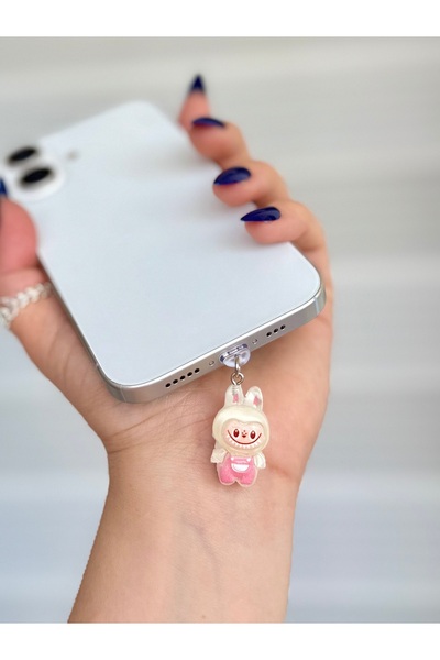 MİRAZ TASARIM LABUBU IPHONE ŞARJ GİRİŞİ KORUMA / ŞARJ GİRİŞ KORUYUCU /TOZLUK 2