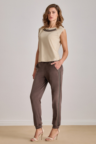 Guitar Günlük Giyim Bej Viskon Bluz