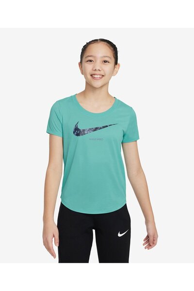 Nike تي شيرت برو دراي-فت بأكمام قصيرة وشعار جرافيكي - أخضر ثلجي