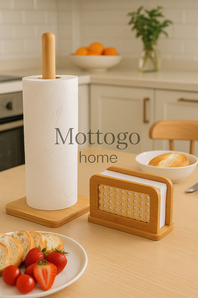 Mottogo Set of 2 Bamboo Napkin Holders