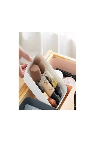 Raffine Multi Functional Plastic Organizer Storage Box Small White 18x12.8x4.5cm