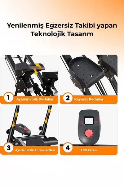 ROBO Katlanabilir Dikey Tırmanma Egzersiz Aleti Yeni Versiyon Siyah