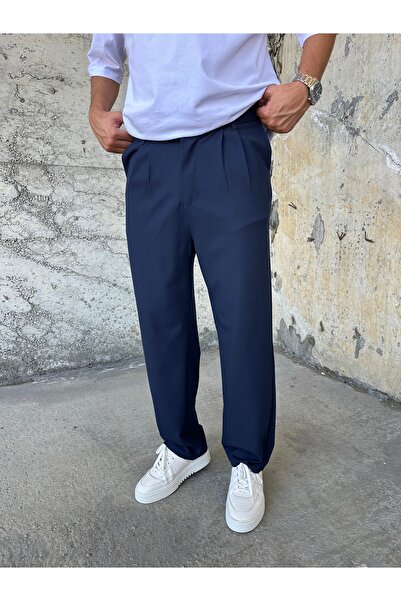 DİFRANSEL Pantaloni largi din țesătură plisată, cu potrivire confortabilă