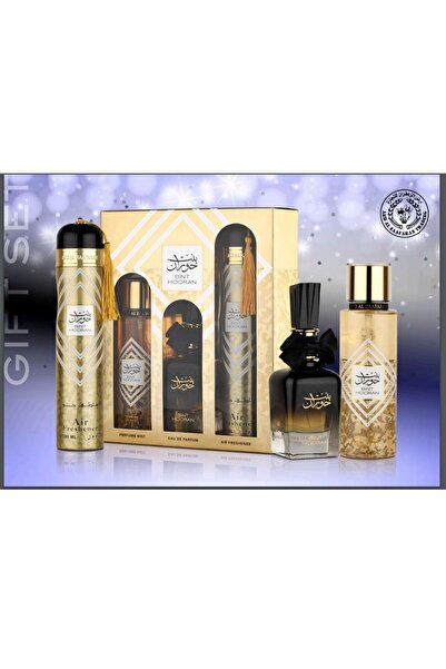 ARD AL ZAAFARAN بنت حوران (مجموعة هدايا) عطر 100 مل + معطر للجسم 250 مل + معطر جو 300 مل