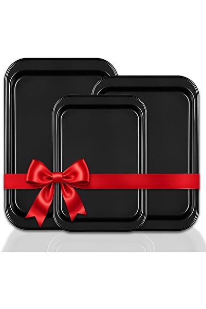 Lumely مجموعة صواني خبز، عبوة من 3 صواني خبز للفرن، غير سامة وسهلة التنظيف - رمادي غامق