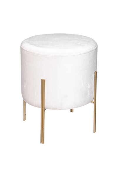 Atmosphera Créateur D'intérieur Scaun rotund Atmosphera Ilyan, 34x40 cm, catifea și MDF, alb