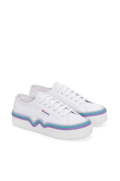 Superga 2740 Liquify Stripes Nylon Kadın Mavi-Pembe Bileksiz Sneaker