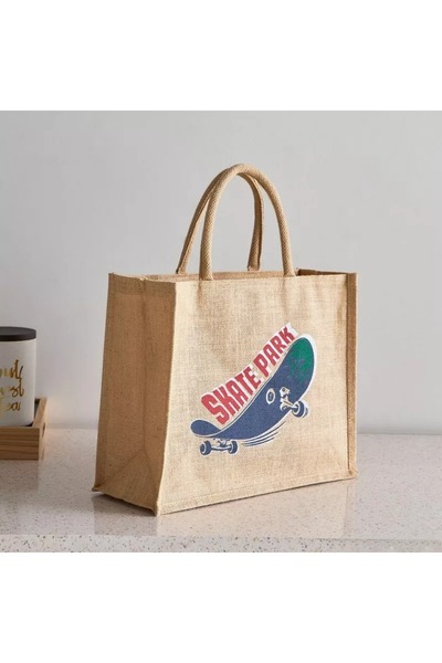 Home Box حقيبة جوت جيرهيد زووم بسحاب - 30x38x15 سم