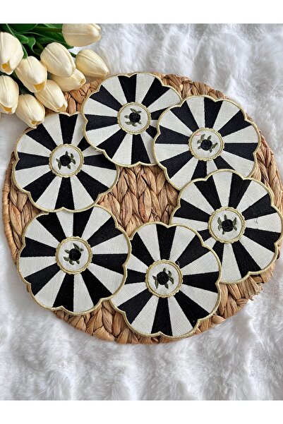 KUMSAL ÇEYİZ 6 Adet Sunumluk Peçete,Kokteyl Peçete,Kahve Yanı Sunum Peçetesi,Sunumluk,Bardak Altlığı