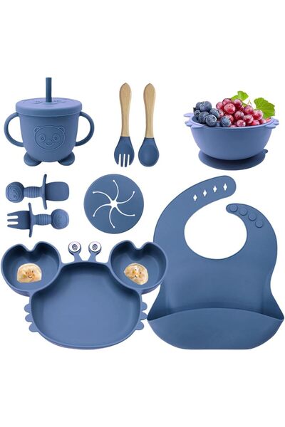 Lumely مجموعة تغذية الأطفال المصنوعة من السيليكون، أدوات طعام للأطفال، أوعية ...