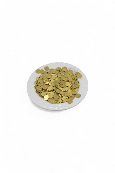 Serhat Aksesuar ve El İşçilik Gold 10 mm Çift Delikli Pirinç Pul Payet (30 Gr...
