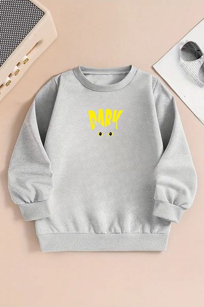 Sweetline Unisex Dark Printed Gray Crew Neck Sweatshirt-Winter Hooded Fabric
