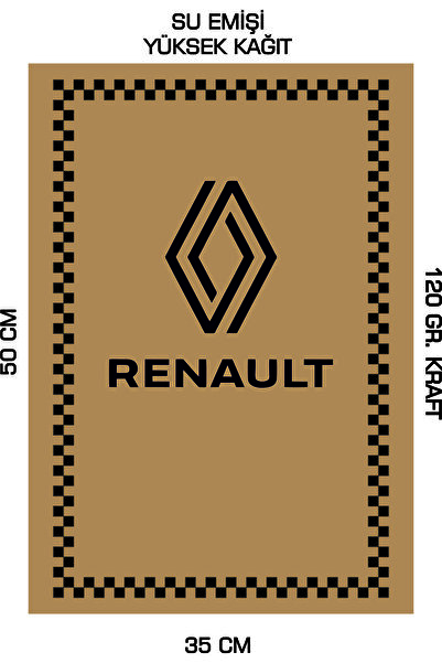 duha trend 35x50 120 Gr. Kraft Kağıt Oto Paspası Renault Dikey 100 Adet