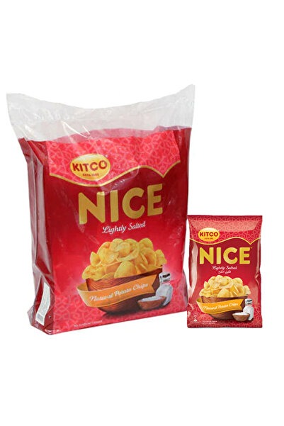 NİCE رقائق البطاطس الطبيعية المملحة قليلاً من كيتكو، 21 × 12 غرام، بيج