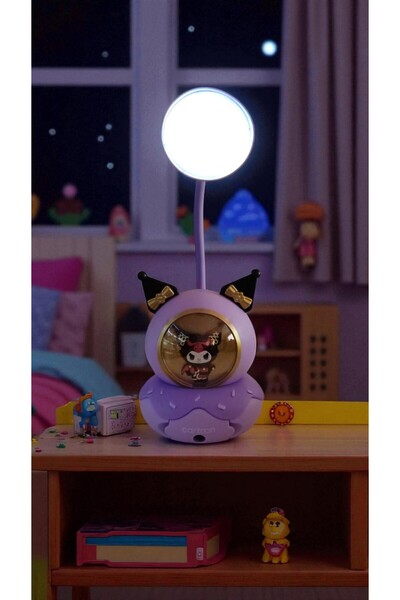 FAMEMUS ACCESSORY Kuromi Masa Üzeri Kalemtraşlı Gece Lambası 24cm