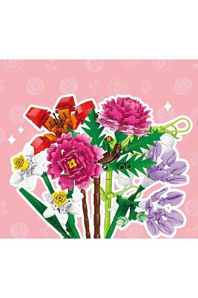 La Saade Flora Lego Blossom-Peony Flower from the Flower Bouquet 157 Pieces Lego Set