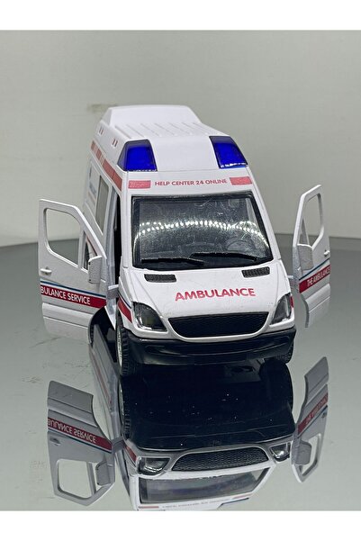 SCOWETTO Sesli Işıklı Ambulans Metal Oyuncak Araba 15 cm