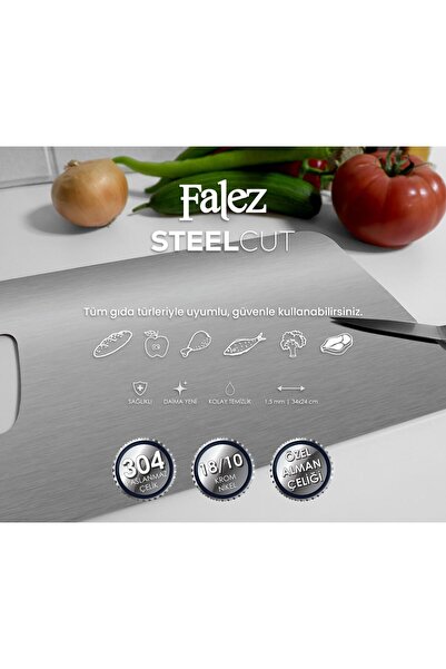 FALEZ Steel Cutting Board 18/10 Stainless