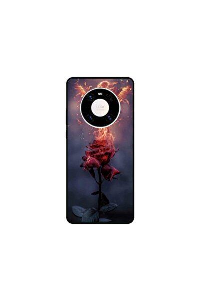 Atlas Husa personalizata si Folie de Silicon Huawei Mate 40 Pro, Fire Rose, m...