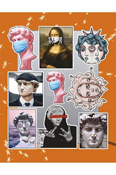 hediyenebak مجموعة ملصقات الفن ذات السلسلة 4 |   كمبيوتر محمول Ajanda دفتر مل...