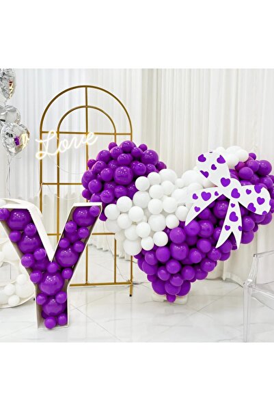 Işıltı Balon Dükkanı Mor Balonlar Parlak Parti Balonu Mezuniyet, Nişan, Doğum Günü, Parti Süsleme