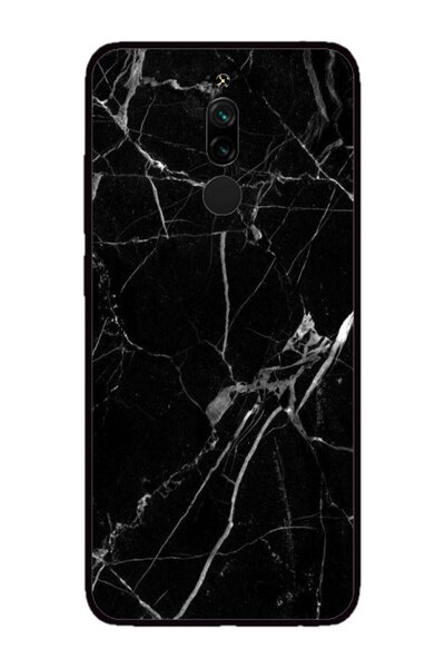Atlas Husa personalizata si Folie de Silicon Xiaomi Redmi 8, Black Marble, multicolor, S1D1M0229
