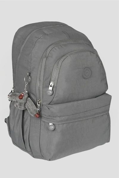 Catwins Crinkle Fabric Unisex School Backpack with Gray Accessories - Middle School High School 1660