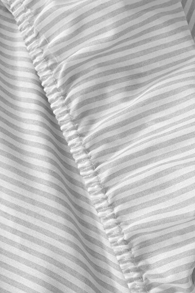 Larispera Double Fitted Sheet Set Cotton Yarn Dyed 180X200Cm Buttoned Pillowcase (50X70Cm2Pcs)