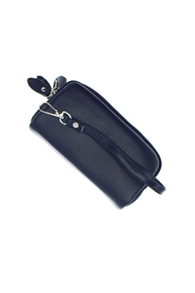 OEM Purse style wallet, hand-held, made of genuine leather, ButicCochet, 17x9x5 cm, Navy Blue - PR888