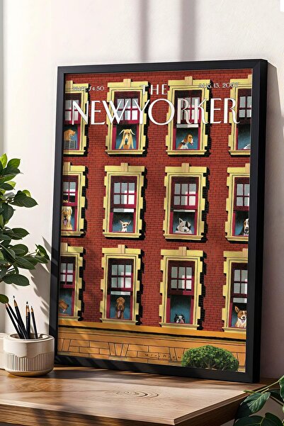 Saturn Pictură înrămată The New Yorker 13 august 2007 - Pictură Câini pe ferestre