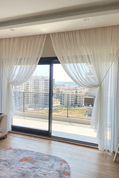 Emuz Kruvaze Bambu Düz Tül Perde 2 Adet Halat Hediyeli Sık Pileli - Tül,Perde,Fon,Blackout,Güneşlik,