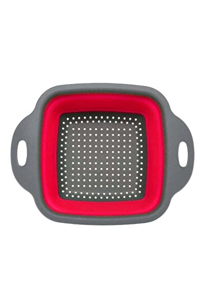 Generic Collapsible Vegetable Storage Basket Grey/Red 22x29cm