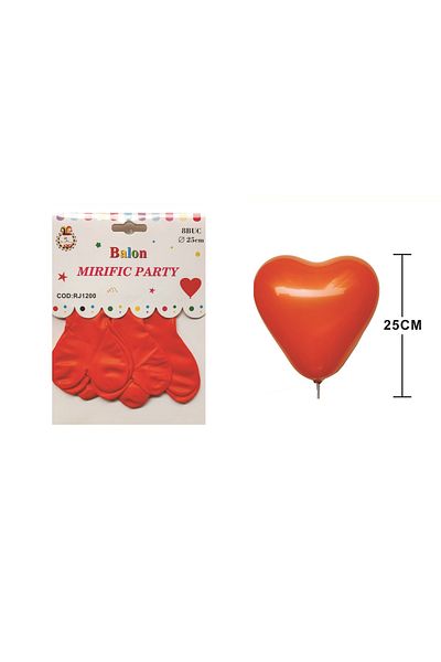 SDX Market Set of 8 Heart-shaped latex balloons, Orange, 25 cm