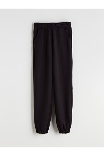 LC Waikiki Siyah Beli Lastikli Kız Çocuk Jogger Eşofman Altı