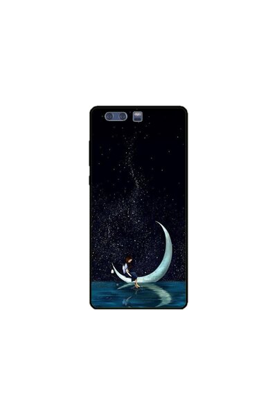 Atlas Husa personalizata si Folie de Silicon Huawei P10 Plus, Moon Fishing, m...